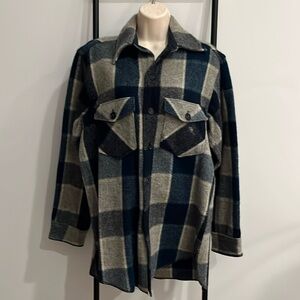 Vintage 80s Woolrich Plaid Wool Shacket Shirt Jacket Outdoor Men Size M Y2K